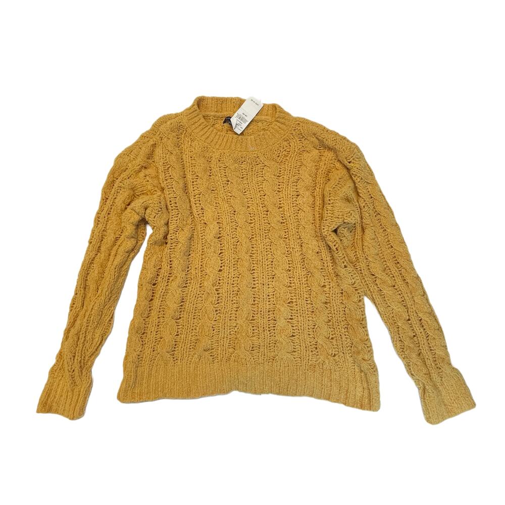 American Eagle Outfitters Mustard Yellow Pullover Cable Knit Sweater Size XS